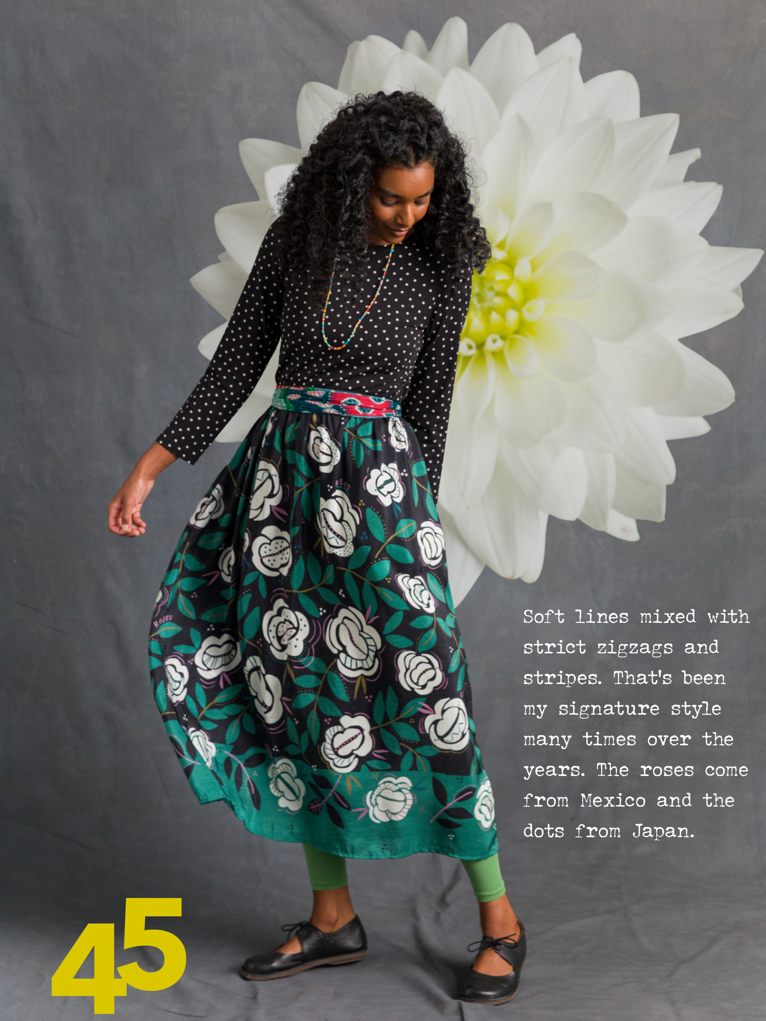 “Rose Garden” woven silk skirt