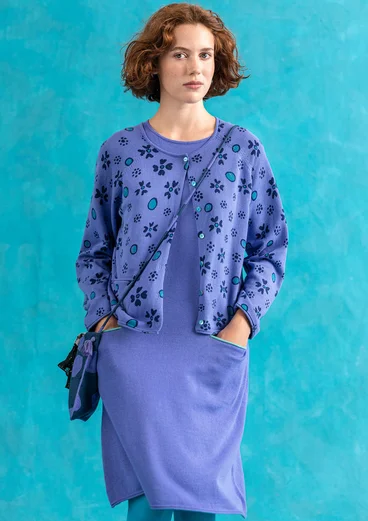 Tunique en maille "Iris" en coton biologique/recyclé - lotus bleu