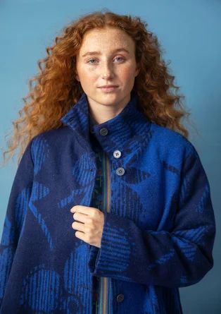 Manteau "Marabel" en tissu de laine/polyester - indigo foncé
