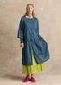 Robe tissée ”Tindra” en coton biologique (indigo vert XXL)