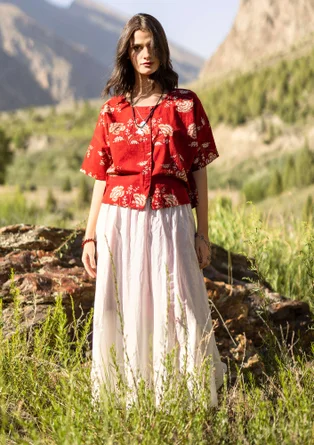 Blouse tissée ”Rose hip” en coton biologique - rouge agate