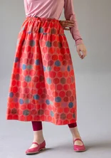 “Paris” woven organic cotton/silk skirt - flamingo/patterned