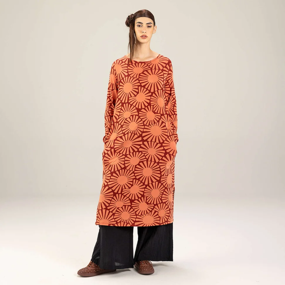 Trikotkjole «Taiyoko» i lyocell/elastan - rooibos