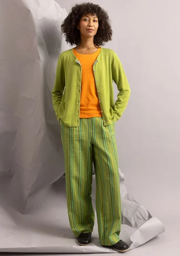 Cardigan "Ina" i økologisk bomuld/lyocell - kiwi