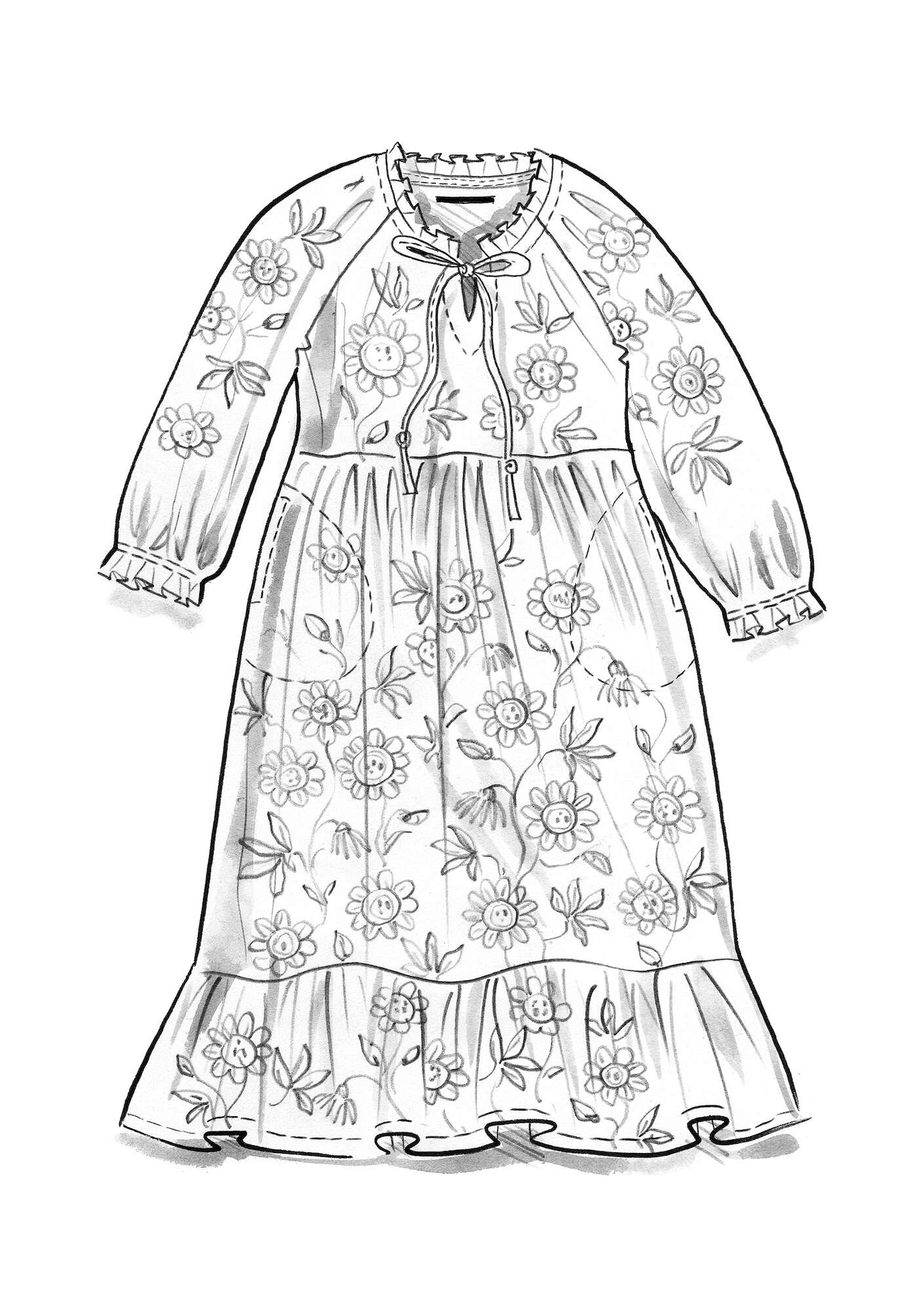 “Floria” woven organic cotton dress dijon