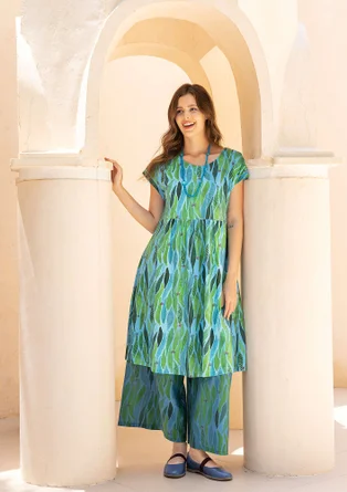 “Cherie” jersey dress in organic cotton - cicada