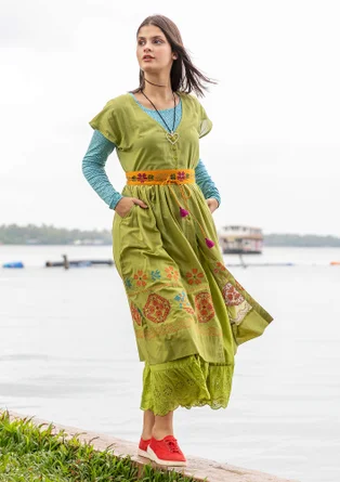 Ceinture "Cross" en coton biologique - moutarde