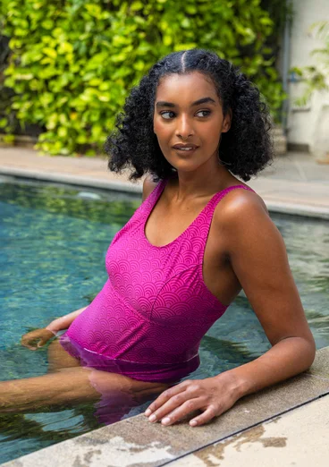 “Bow” polyamide/elastane swimsuit - cyklamen