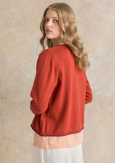 “Esme” organic/recycled cotton cardigan - madder red