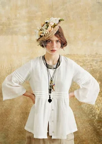 Blouse "Tanne" en coton biologique - blanc cassé