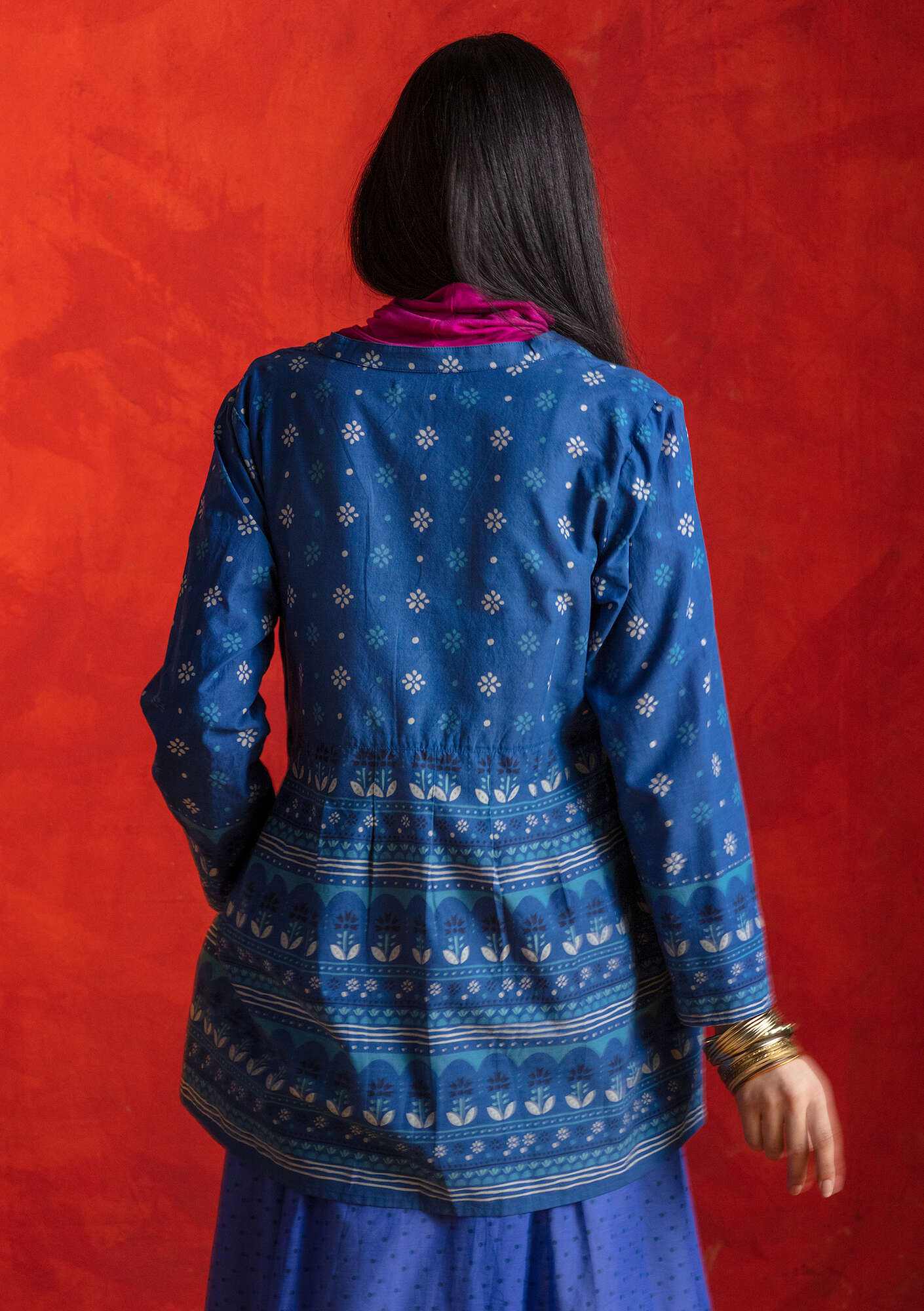 Bluse „Lalita“ aus Öko-Baumwolle indigoblau thumbnail