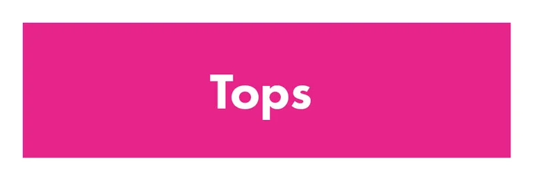 A pink card with “Tops” written in white.