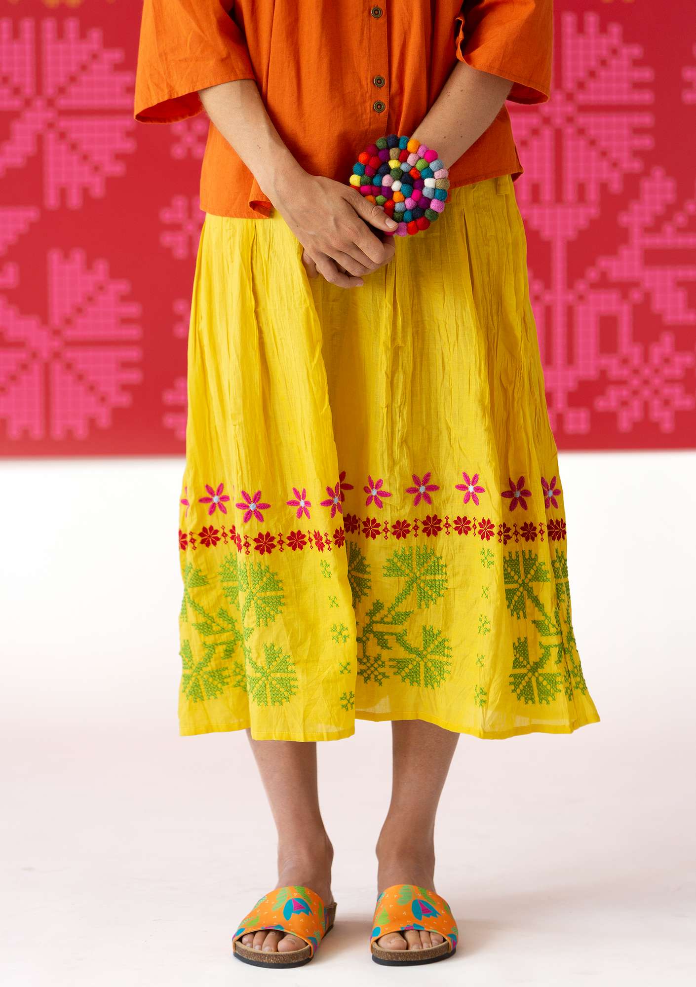  Maasi  woven organic cotton skirt pineapple thumbnail