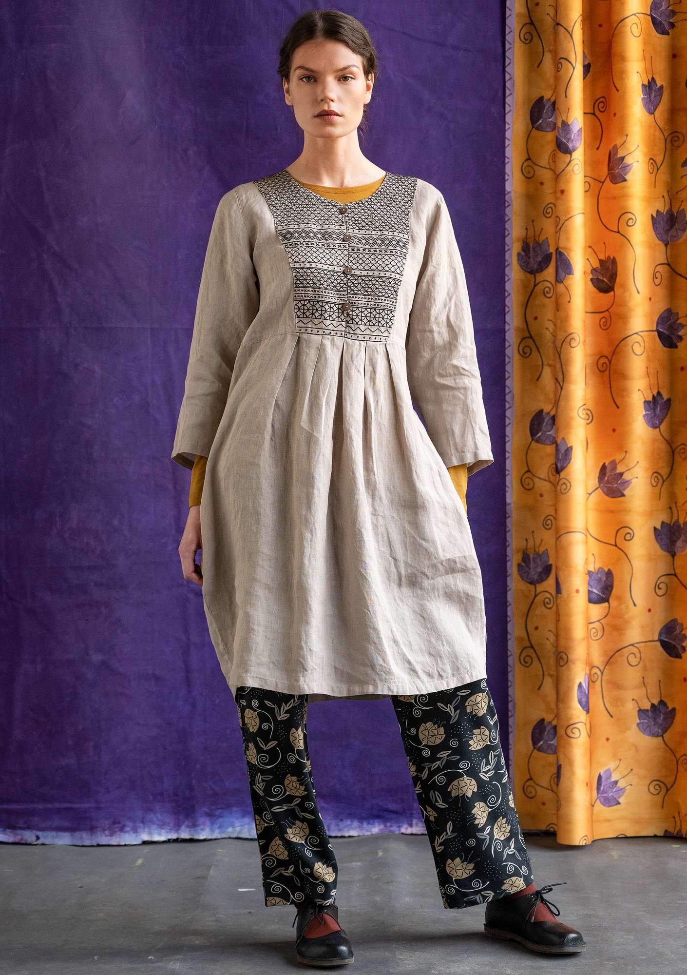 “Korinth” woven linen dress natural thumbnail