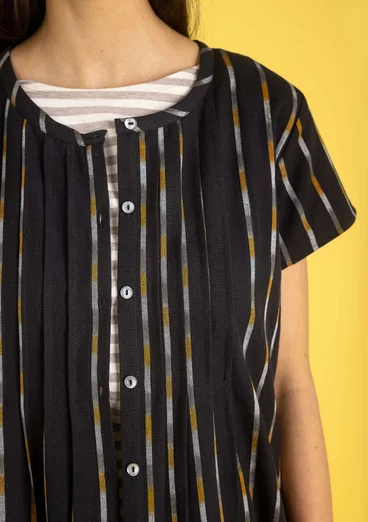 Robe "Ikat" en coton tissé - noir