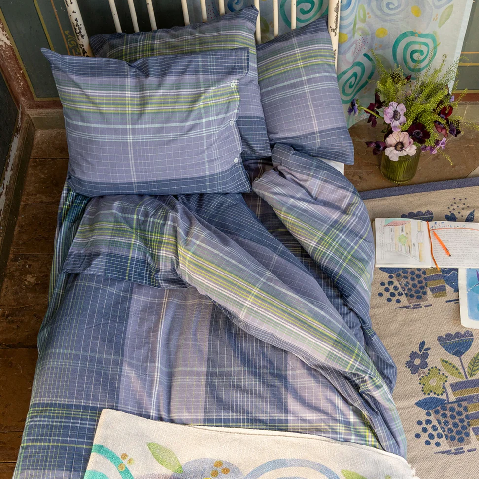 “Rainbow” duvet cover in organic cotton - dark lavender