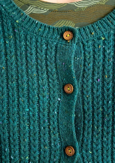 Gilet à neps en laine d'agneau mélangée - vert bouteille clair/chiné