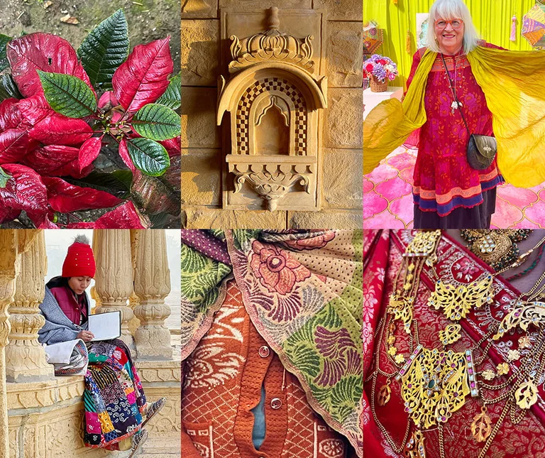 A collage of pictures from Gudrun Sjödén’s magazine Spirit of Gudrun. 
