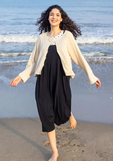 Linen/organic cotton cardigan - almond milk
