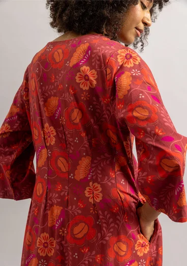 Woven dress "Cleo" in organic cotton - agate red