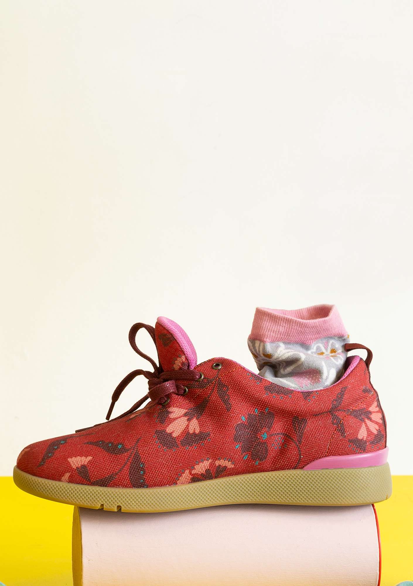 Sneakers «Crocus» i resirkulert polyester mørk kobber thumbnail