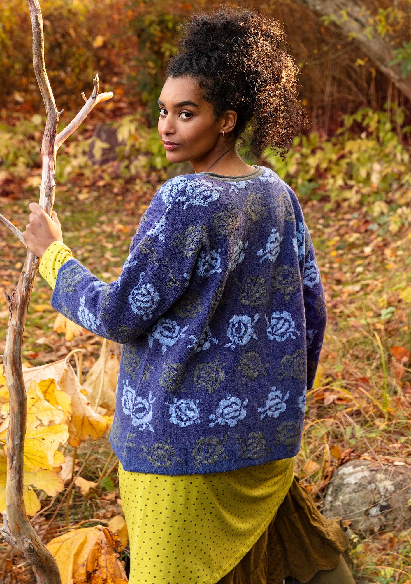 “Adele” sweater in wool/organic cotton violet thumbnail
