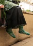 Socks in lambswool/recycled wool (light bottle green S/M)