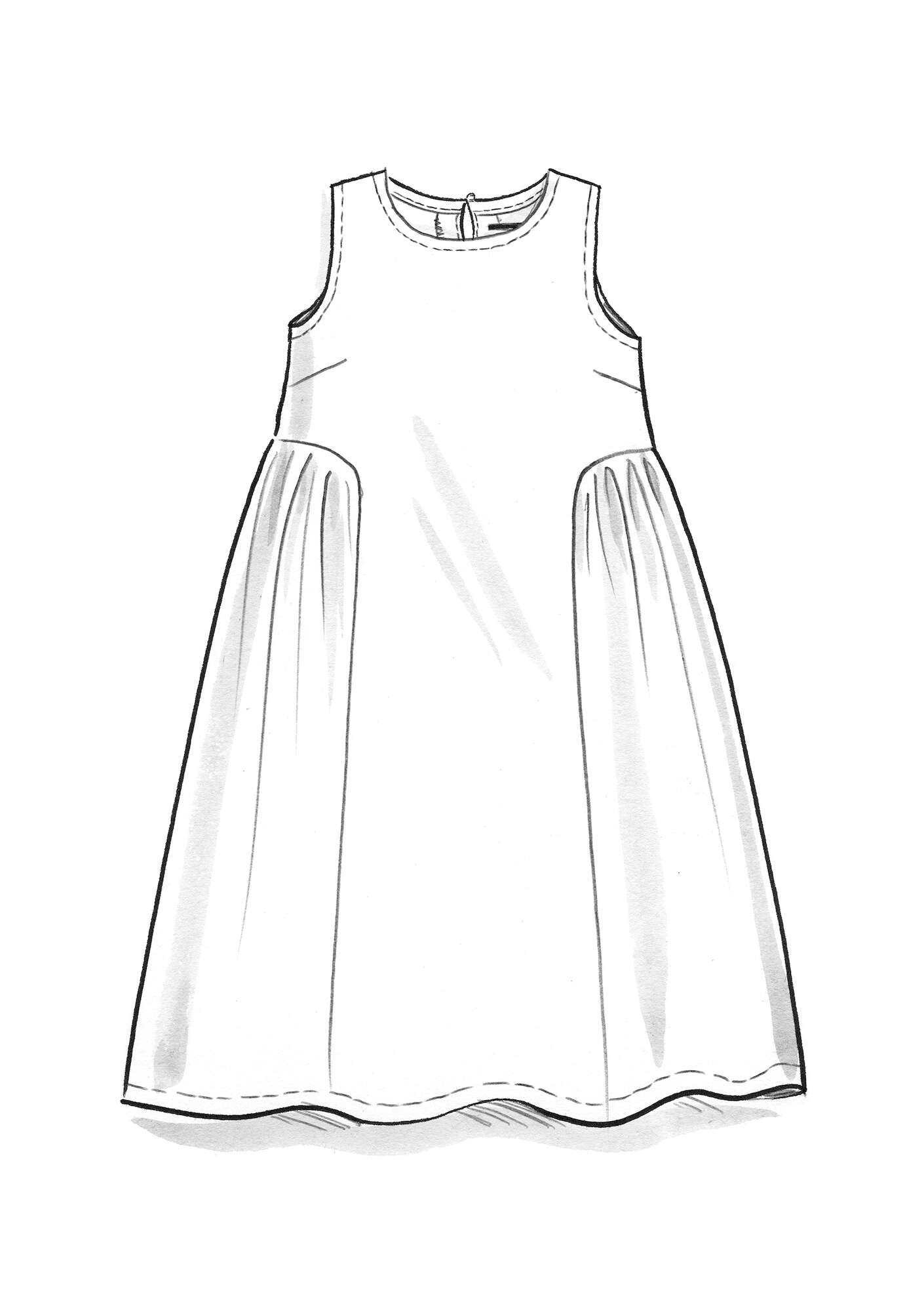 Vävd klänning i lin turkos