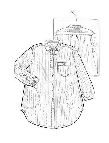 Vevd skjorte i økologisk bomull - svart