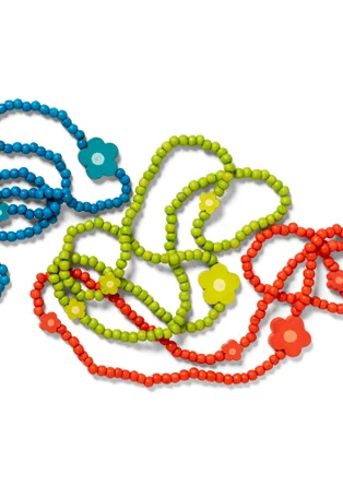 Kette „Mira“ aus Bein/Recyclingholz - waldgrün