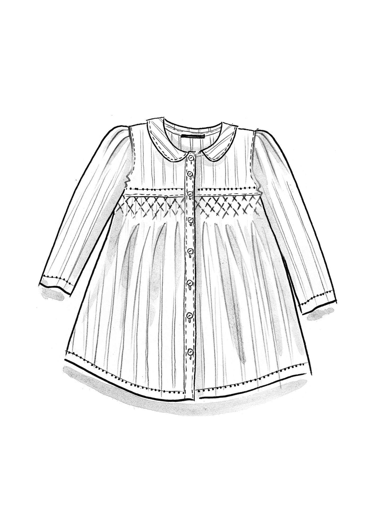 “Fille” woven blouse in organic cotton light ecru