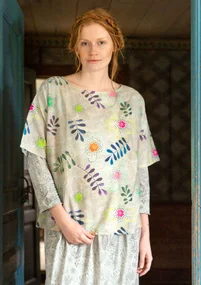 Bluse „Transparens“ aus Öko-Baumwolle/Seide - hellwarmgrau