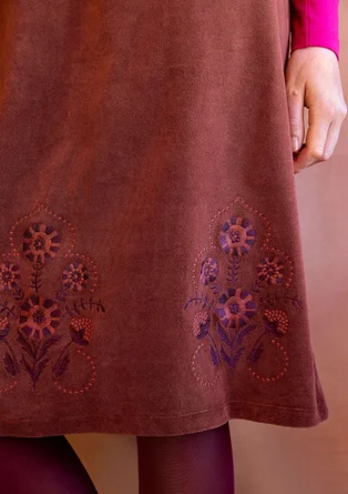 “Zari” velour skirt in organic cotton/recycled polyester - red curry