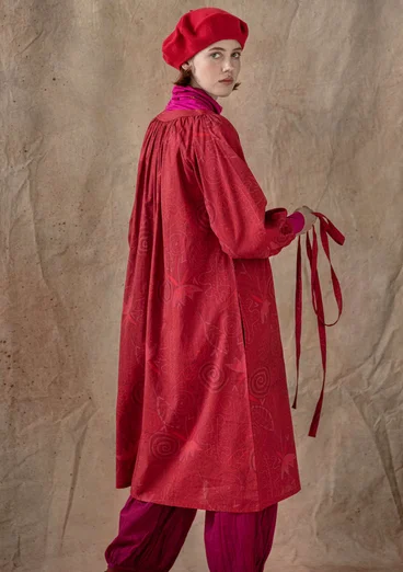 Geweven jurk "Krita" van biologisch katoen - veenbes