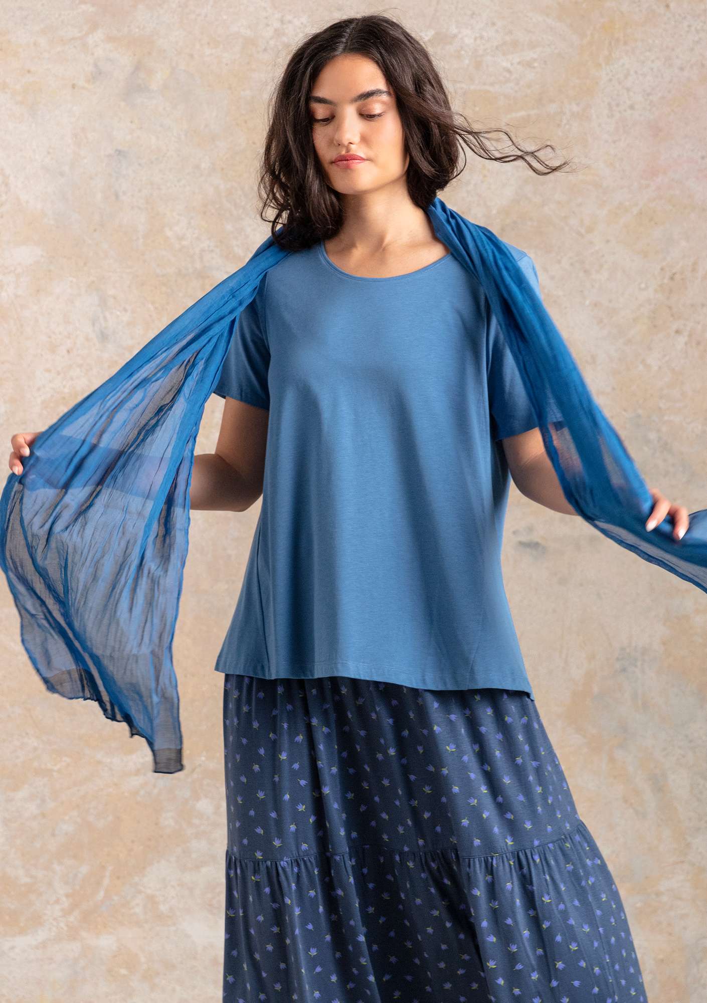 Shirt „Cordelia“ aus Öko-Baumwolle/Modal leinenblau