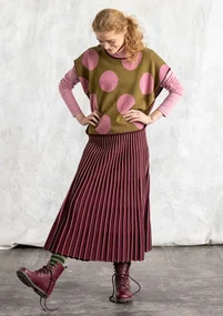 Strickpullunder „Rut“ aus Bio-/Recycling-Baumwolle - dunkelolive-punkte