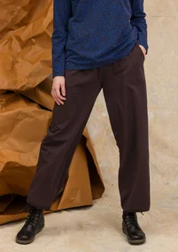 Solid-colour, organic cotton/elastane jersey yoga trousers - dark0SP0aubergine