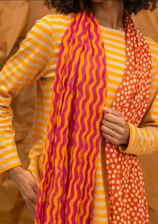 “Frida” patterned organic cotton scarf - chilli