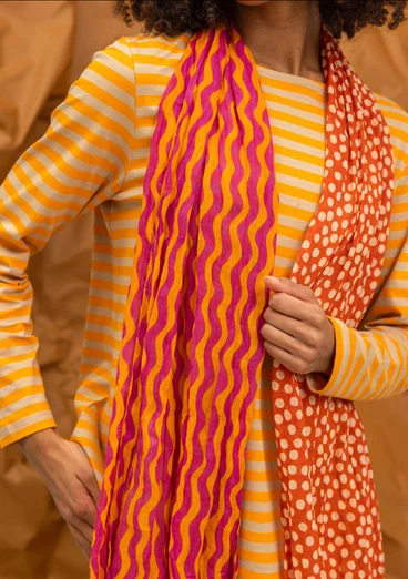“Frida” patterned organic cotton scarf - chilli