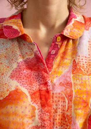 Robe tissée "Supernova" en lyocell/lin - brique