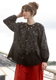 Blouse "Emilia" en coton biologique - noir