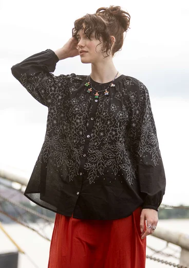 Bluse «Emilia» i økologisk bomull - svart