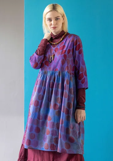 “Paris” woven dress in organic cotton - blackberry