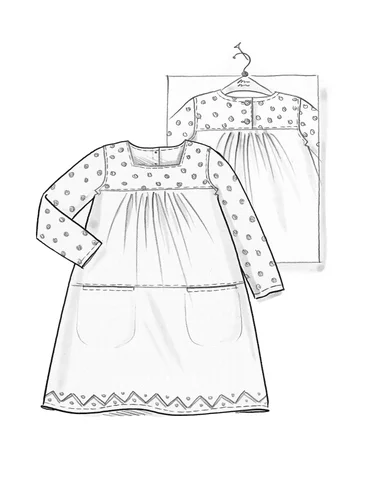 Vevd kjole i økologisk bomull - sparris