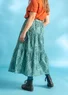“Irma” woven ruffled skirt in organic cotton (aquamarine S)