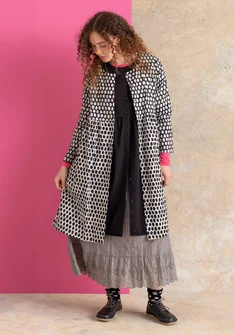 “Vendela” woven organic cotton dress - black/patterned