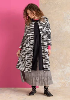 “Vendela” woven organic cotton dress - black/patterned