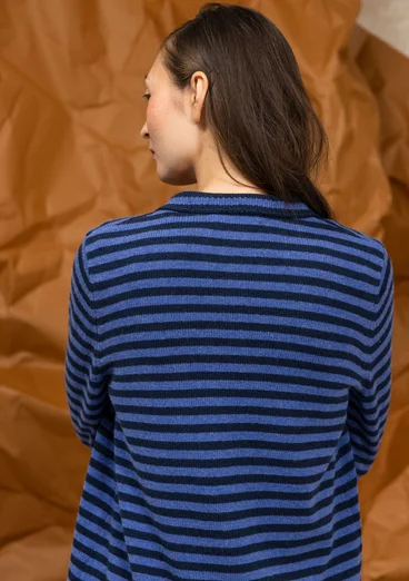 Gestreifter oder einfarbiger Strickblazer aus Lammwollmischung - dunkelindigo-kobaltblau