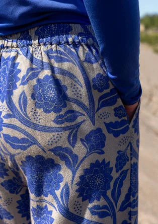 Pantalon tissé "Moonlight" en viscose/lin - lupin