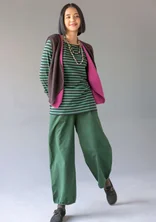 Cotton/linen harem trousers - monstera